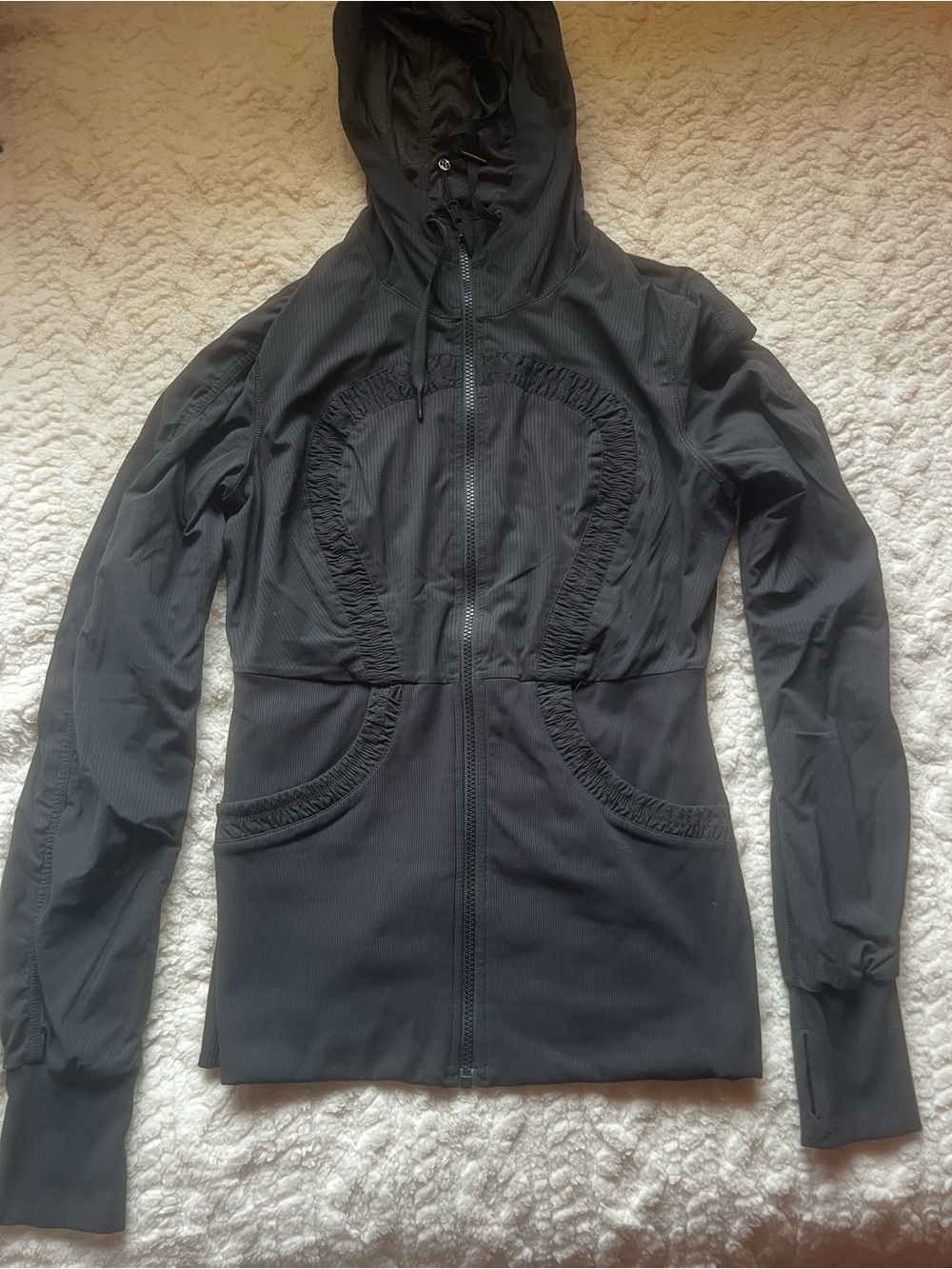 Lululemon Reversible Black Hooded Zip-Up Jacket